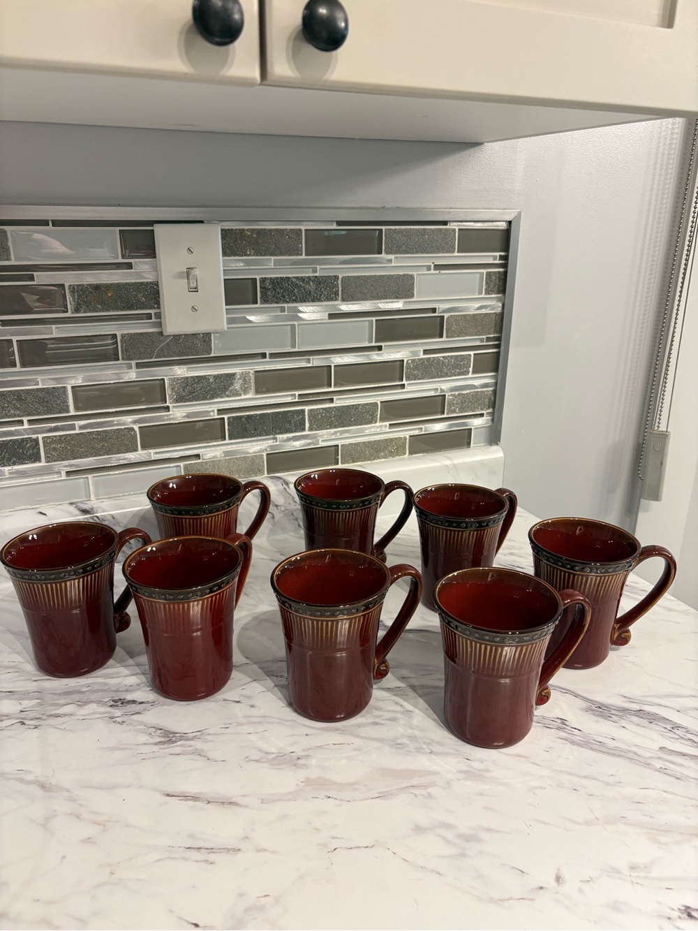 Bombay Company Stoneware coffee mugs set of 8